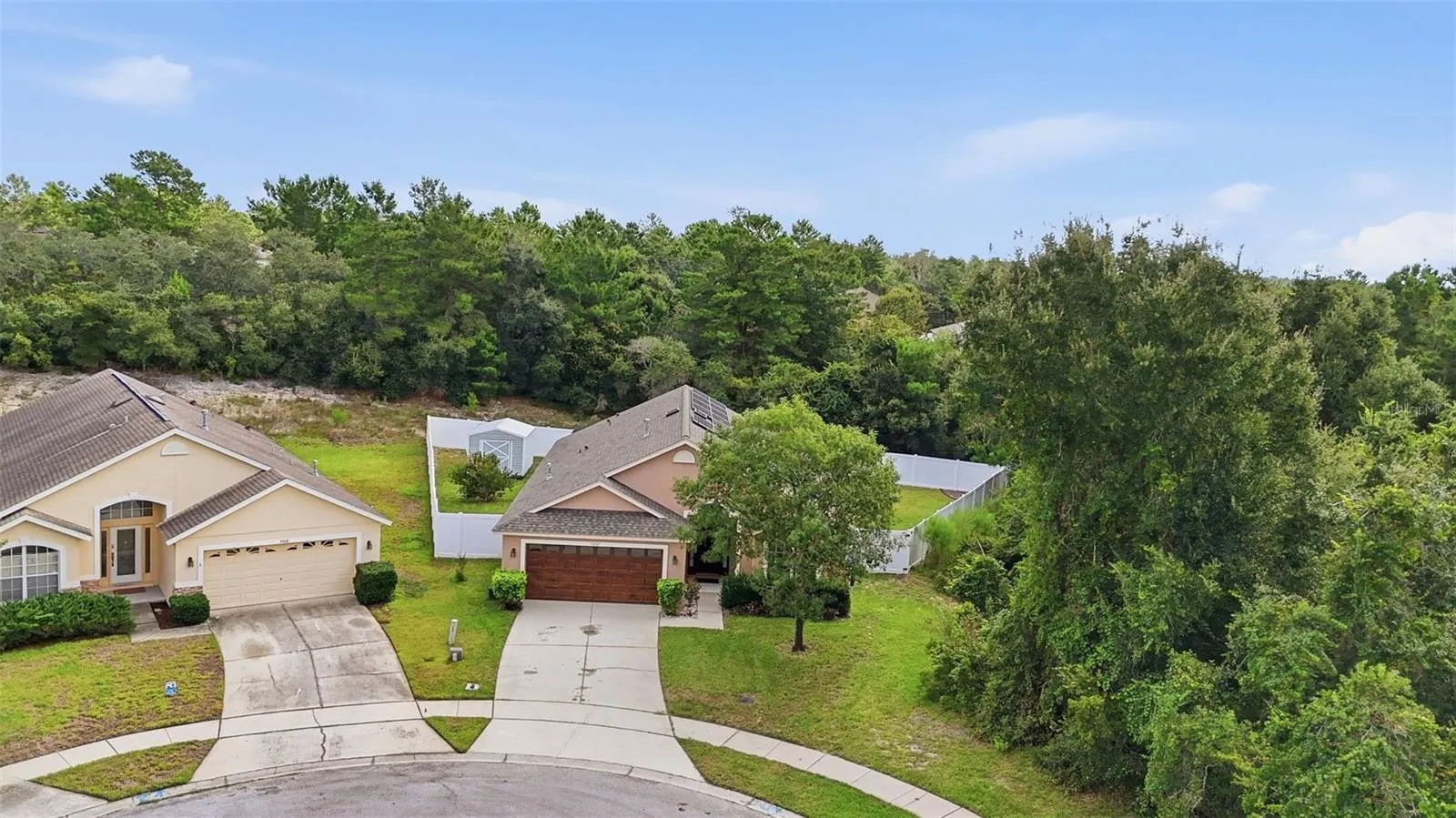 This home is at the end of a cul-de-sac.