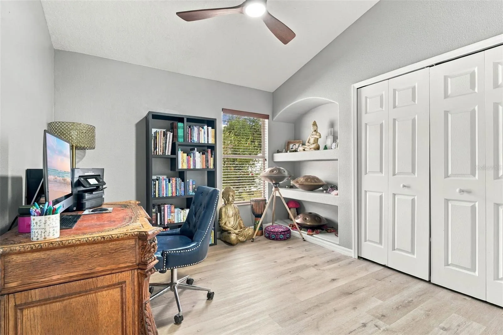 Bedroom #3 is currently being utilized as an office space.