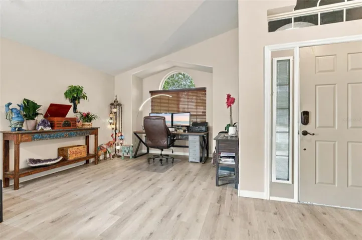 Front of main living area. Front door at right.
