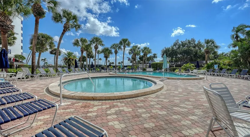 Kiddie pool adjacent to pool