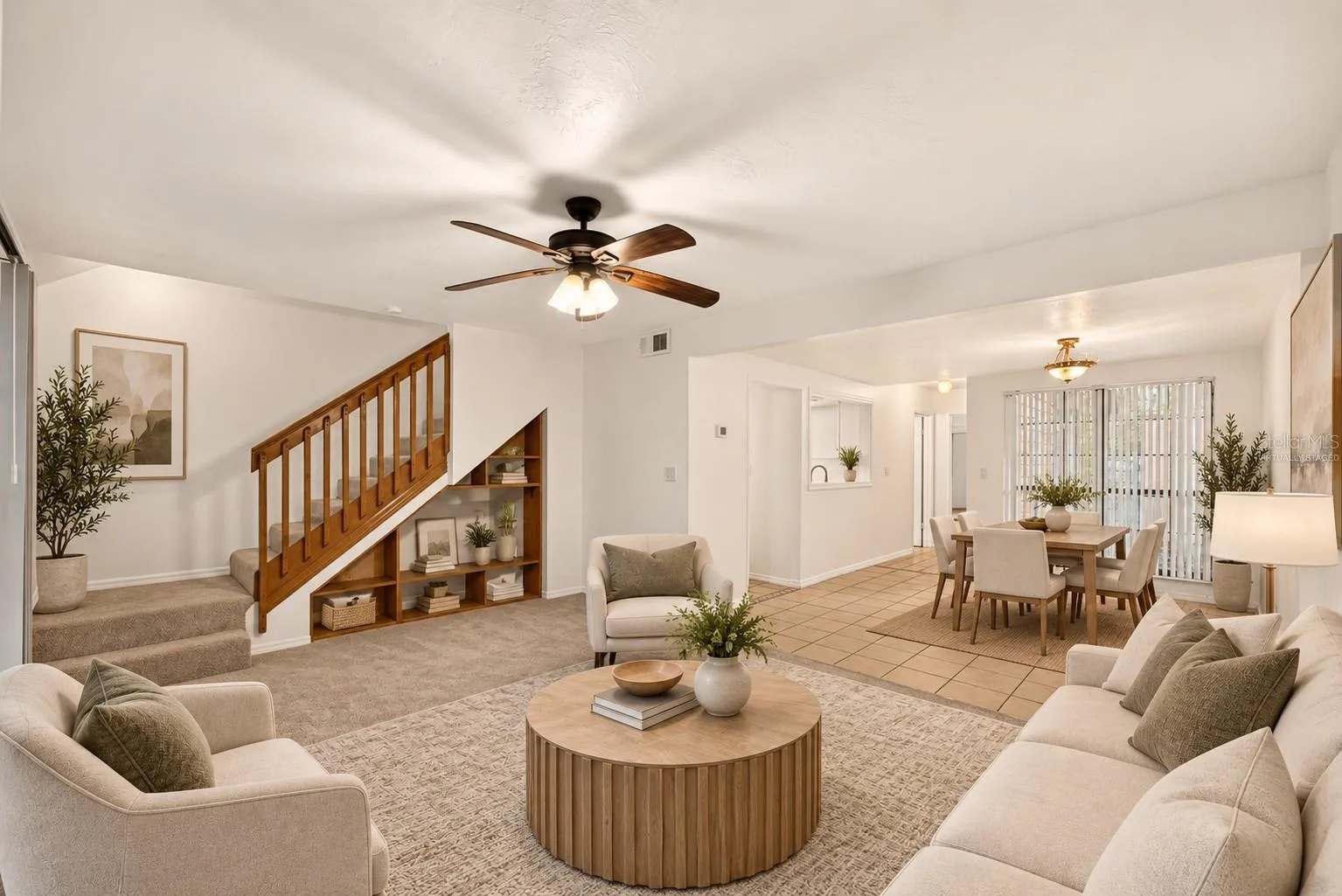 Dining Room and Living Room - Virtually Staged