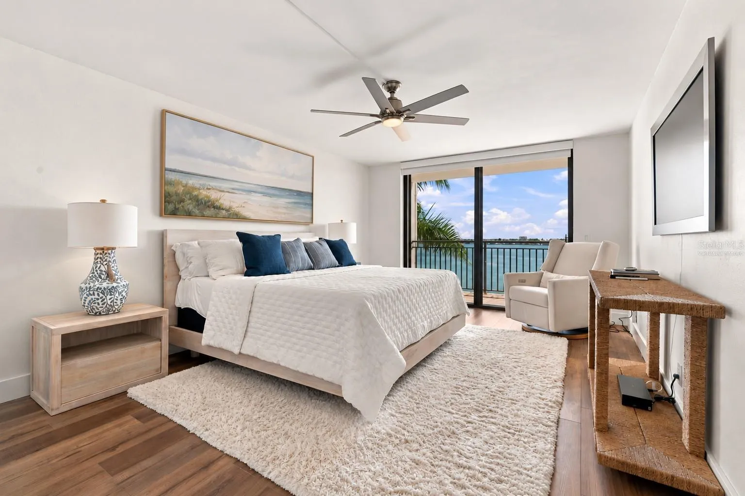 Virtually Staged - Primary Bedroom with water views
