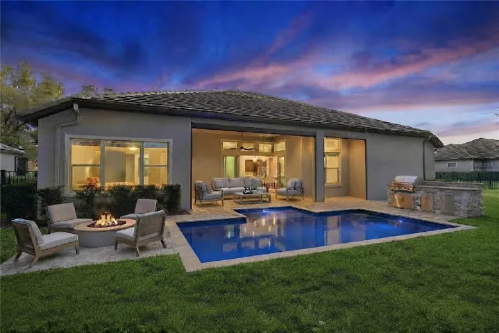 Virtually staged pool to show room for pool addition