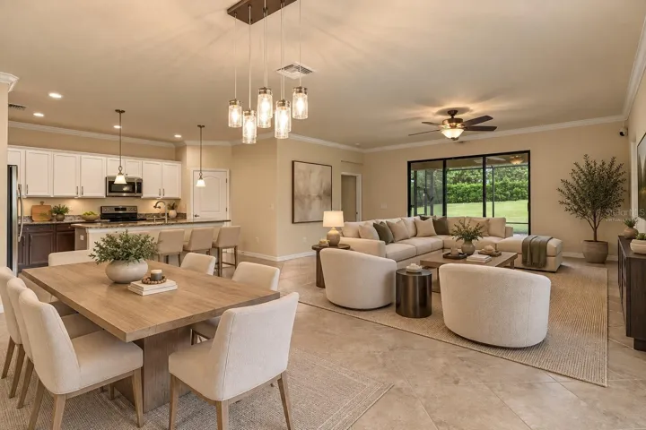 Living Room/Dining Room comboVirtually Staged