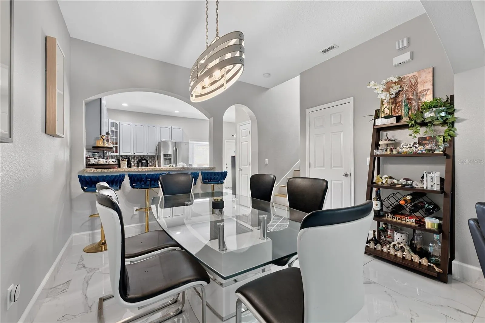 Dining area with open-concept layout
