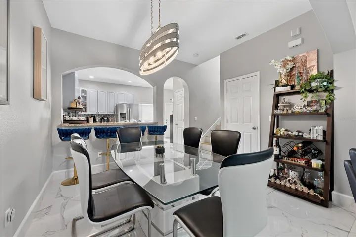 Dining area with open-concept layout