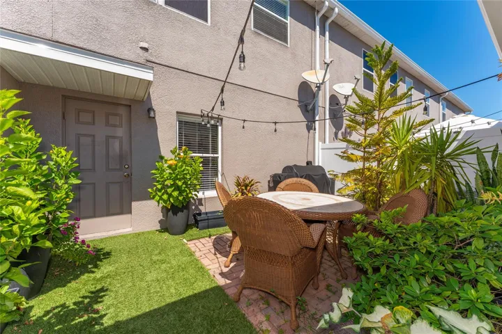 Private courtyard with brick pavers