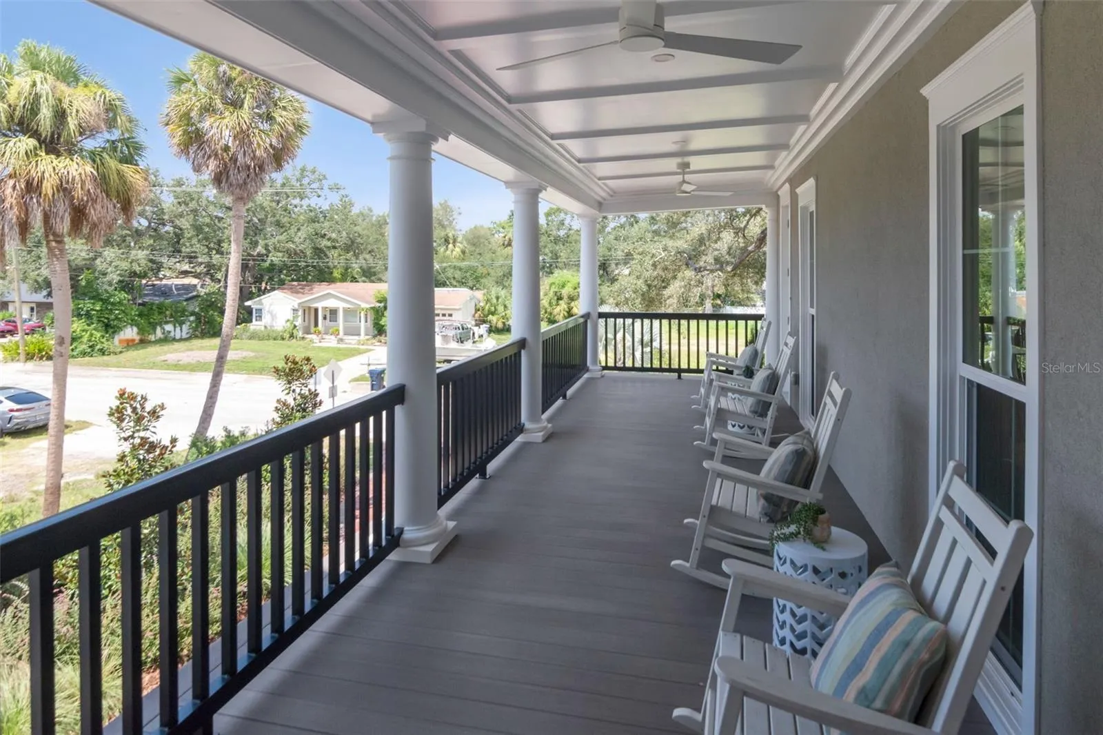 Bird's eye view from the second level balcony