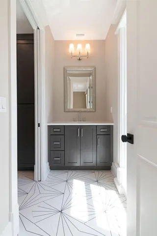 shared bath with separate sinks