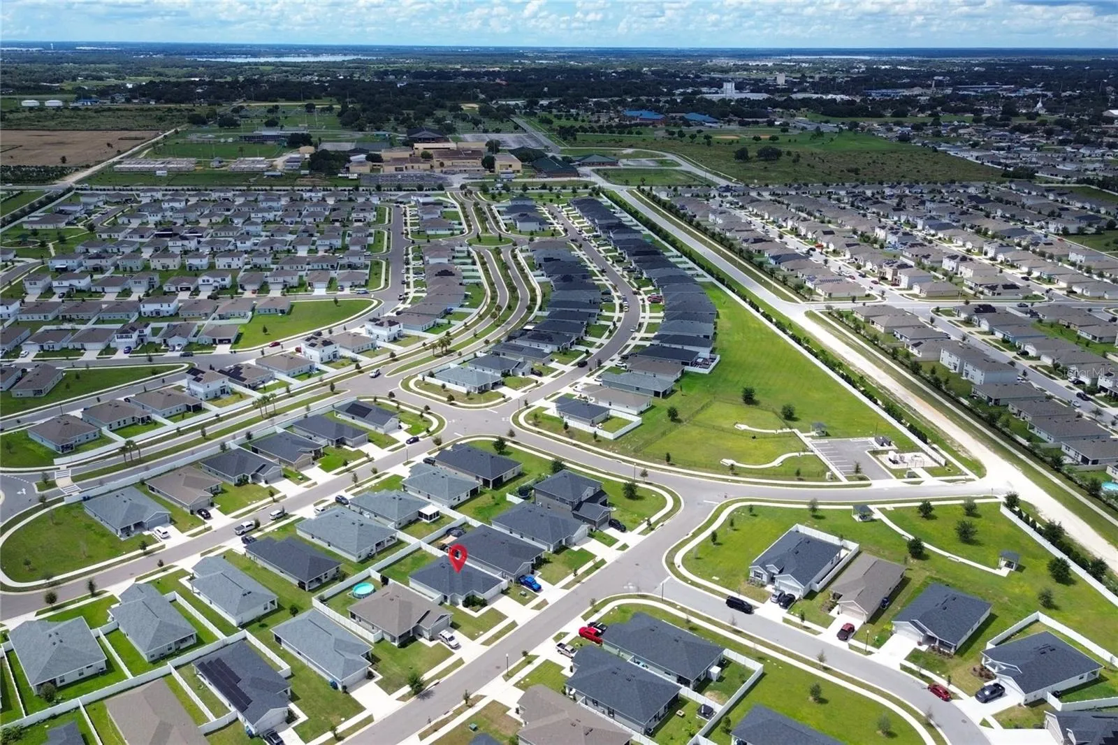 AERIAL VIEW OF NEIGBORHOOD.