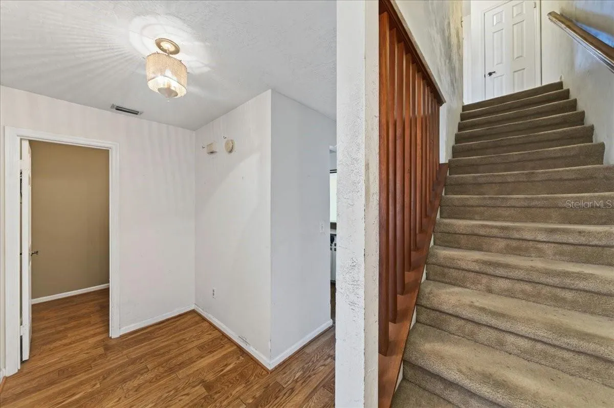 Unit 841 Foyer and stairs to the bedrooms