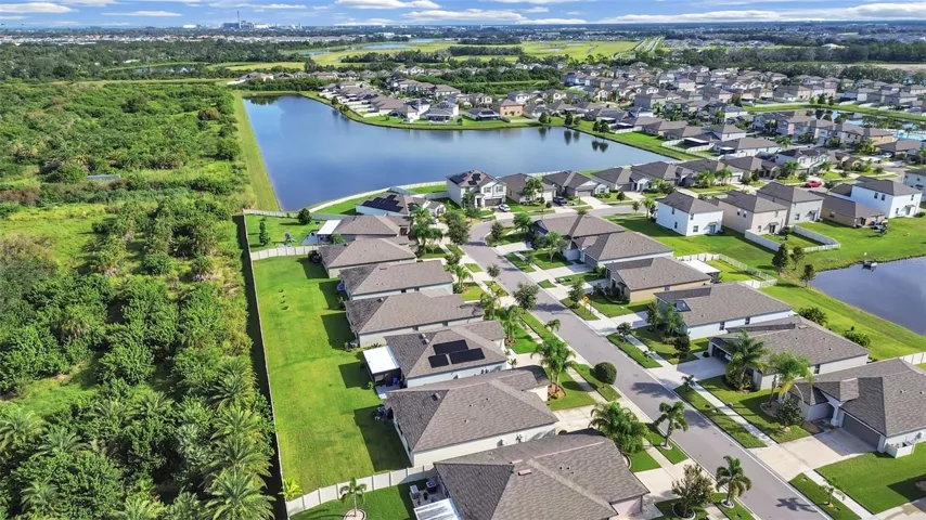 Aerial view of neighborhood