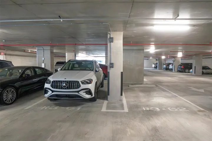 Secure garage parking spaces for unit.
