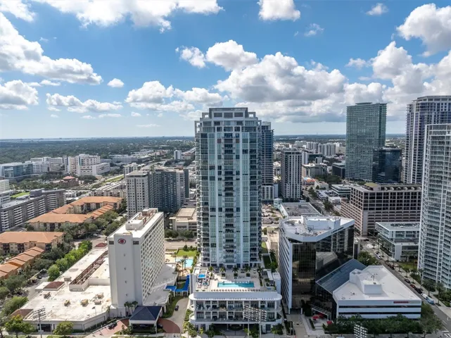 Contemporary high-rise glass tower exterior architecture.