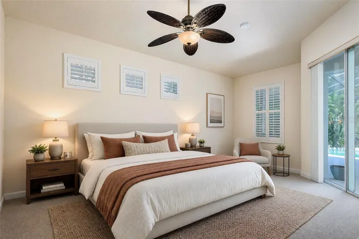 Virtually Staged Master Bedroom