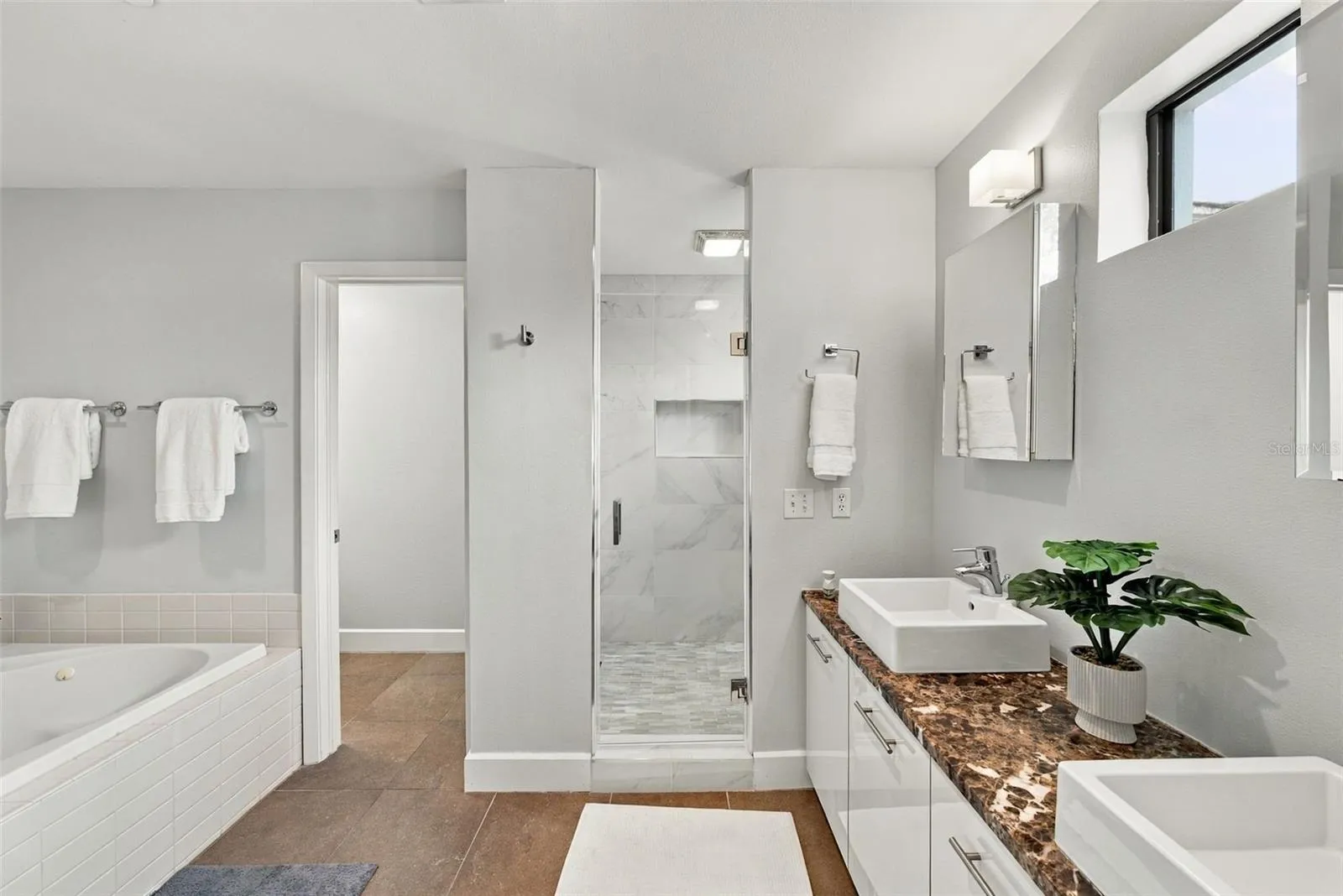 Expansive primary bathroom