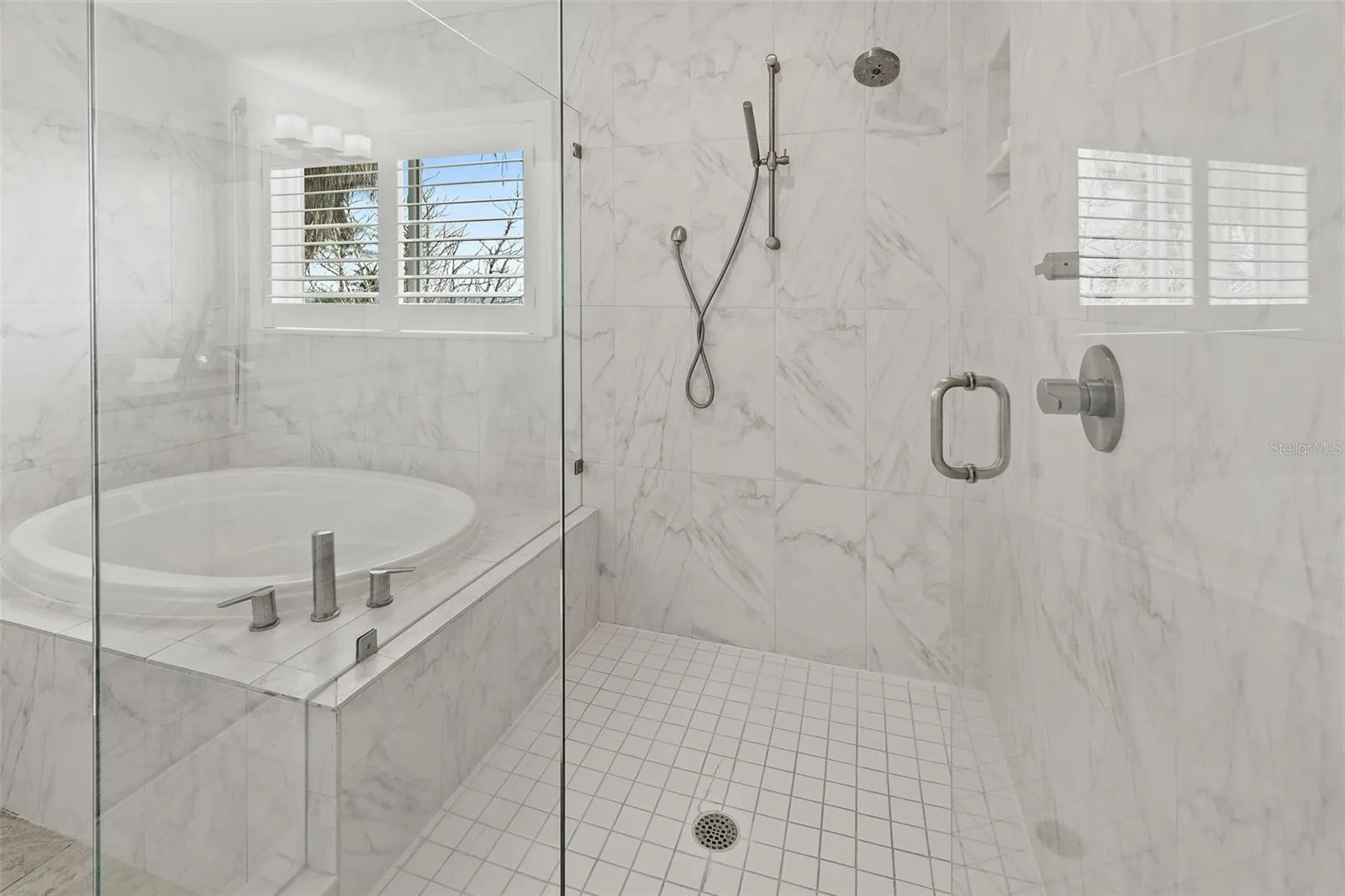 Walk-In Tiled Shower &amp; Separate Tub