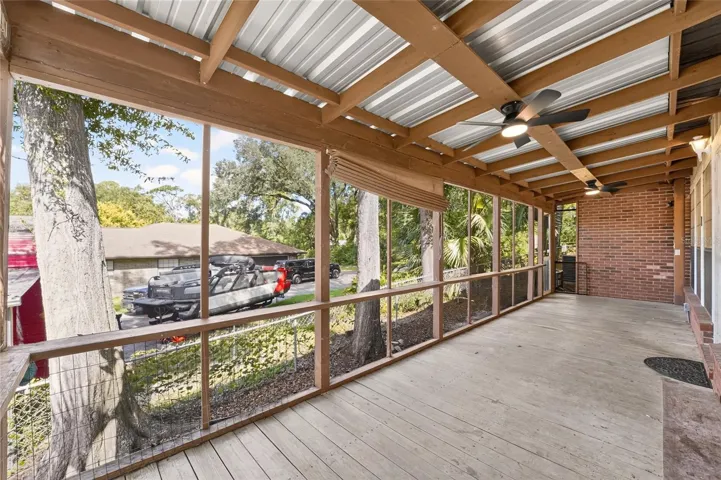 Screened side porch