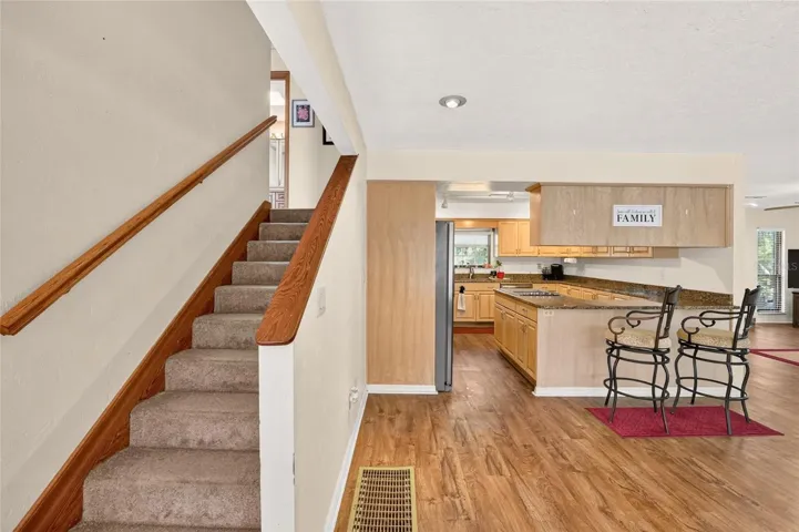Two bedrooms with a full bathroom upstairs
