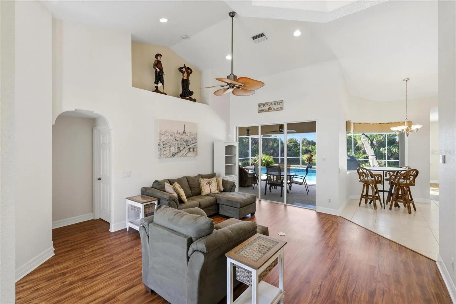 Living room...  vinyl plank flooring...
