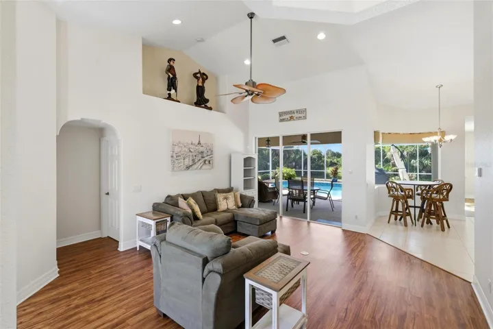 Living room...  vinyl plank flooring...