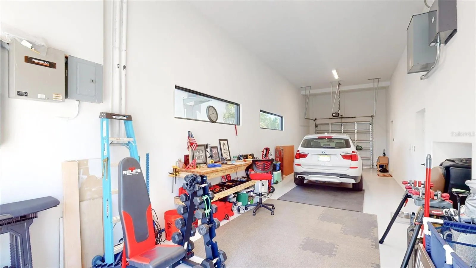 Tandem 2-car garage.