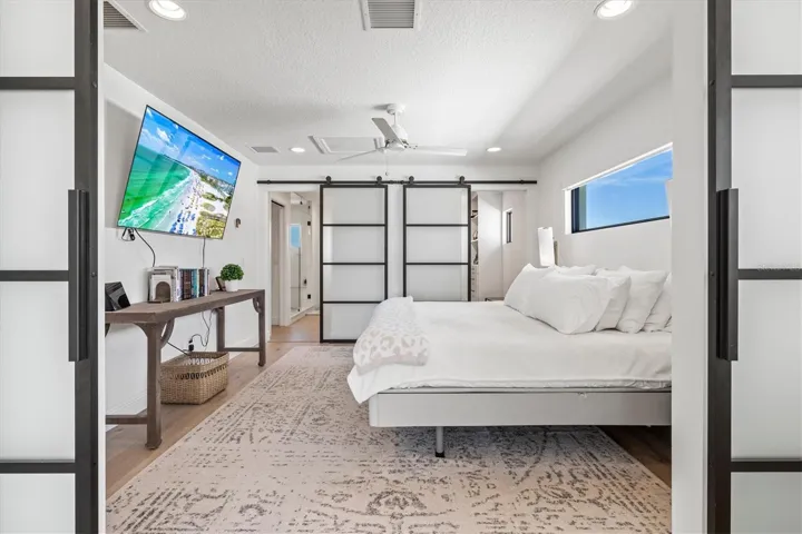 Primary suite sitting room with views of the river.