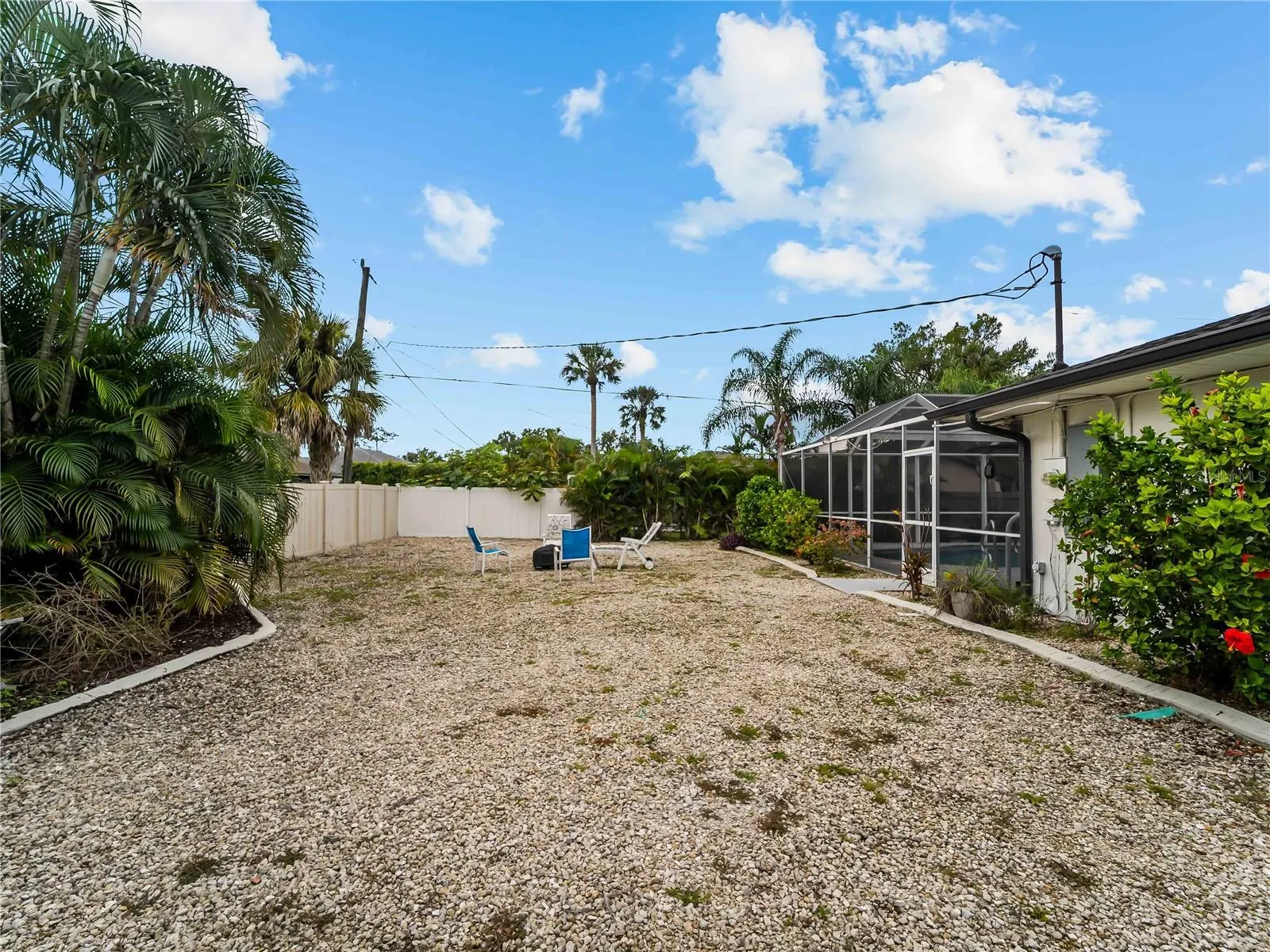 Right side yard.  Note the concrete landscape curbing all around.