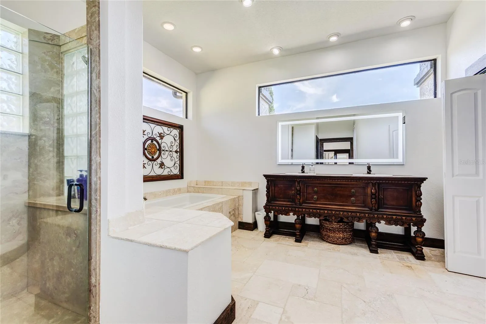 Walk-in shower and seperate garden tub!
