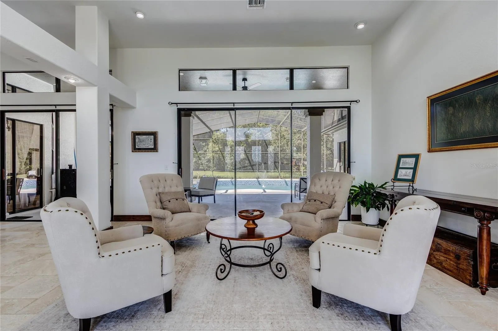 Living room opens to pool/lanai area!