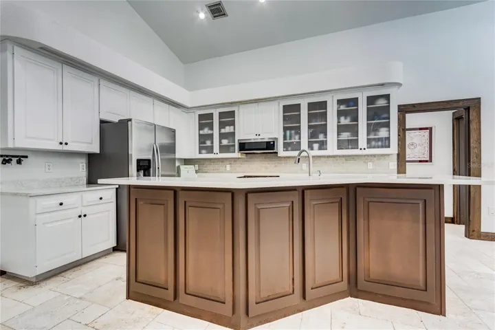Tons of cabinets and frosted glass features!
