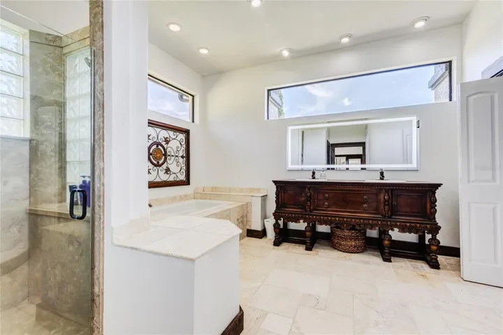 Walk-in shower and seperate garden tub!