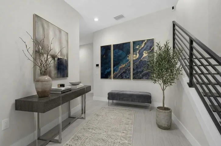 virtually staged foyer