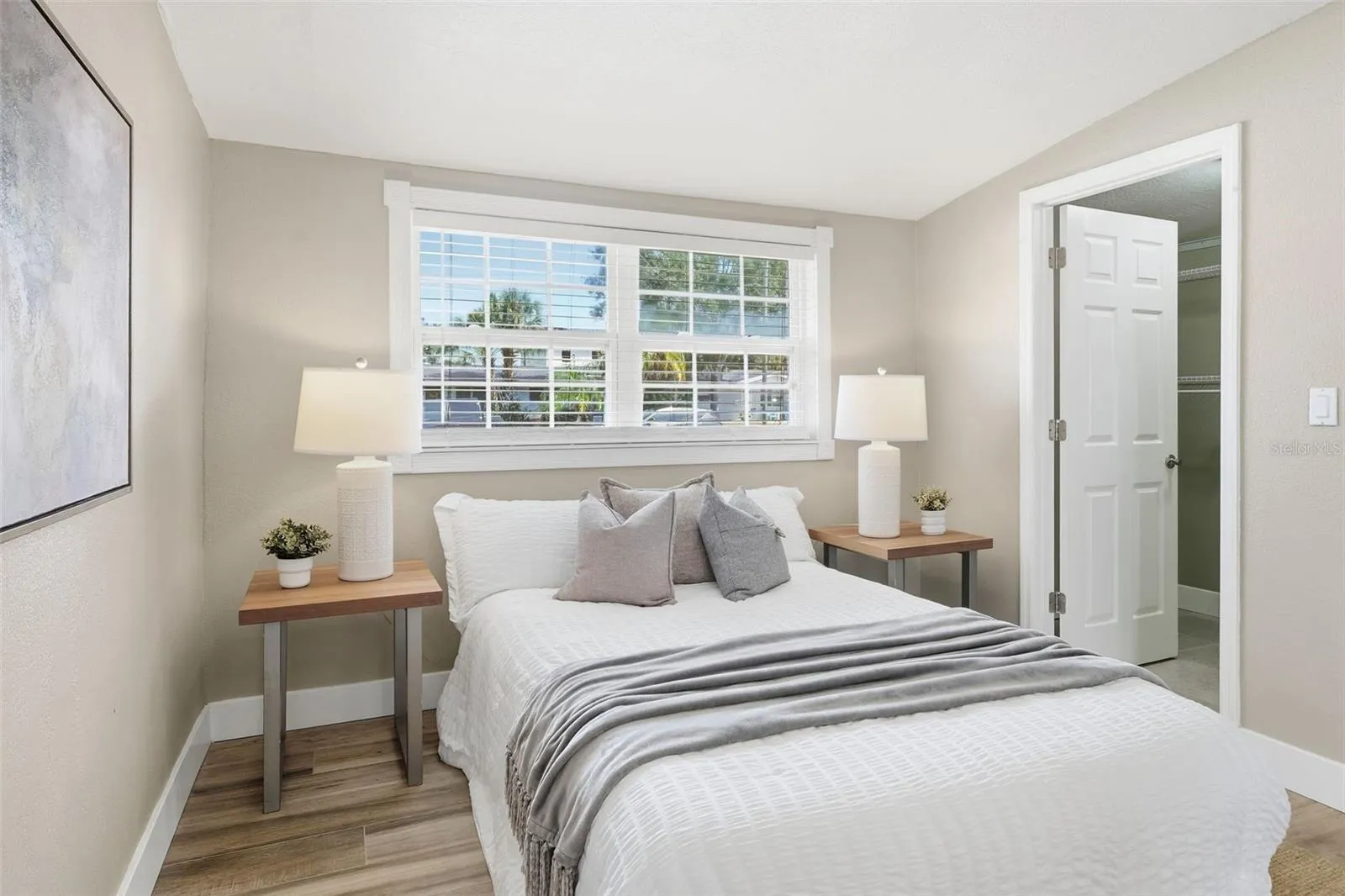 Primary bedroom has a fireplace