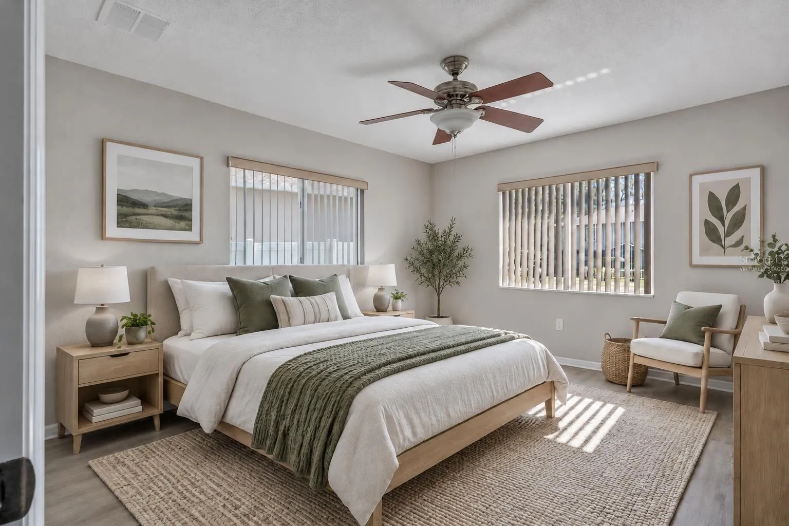 Virtually Staged Primary bedroom