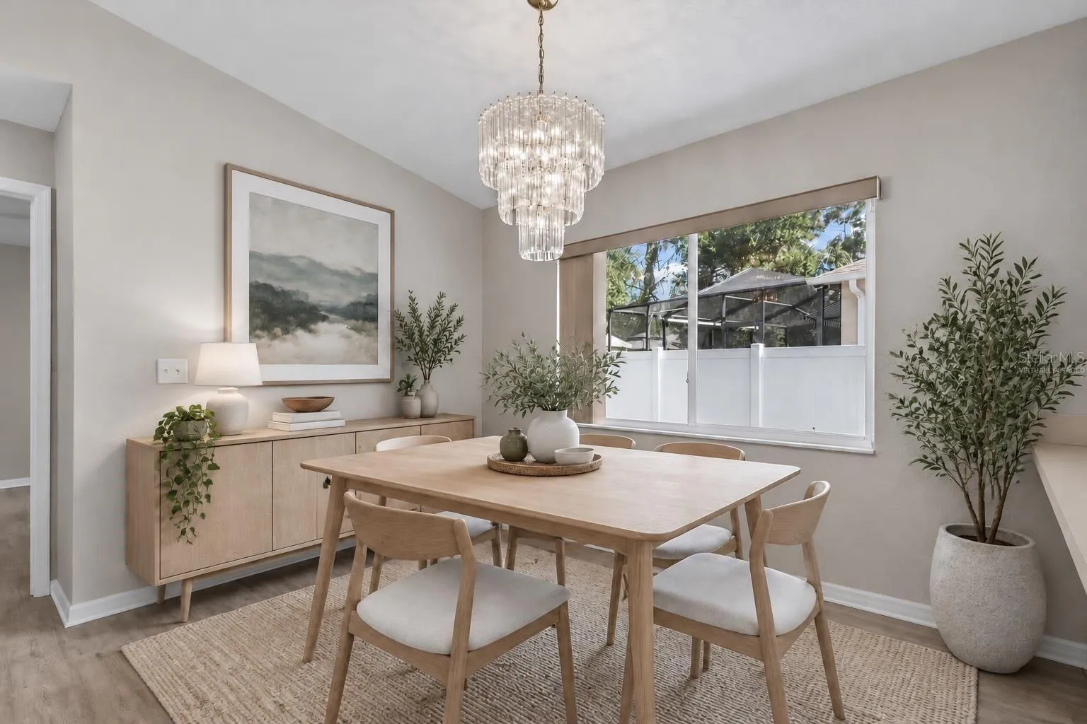 virtually staged dining room