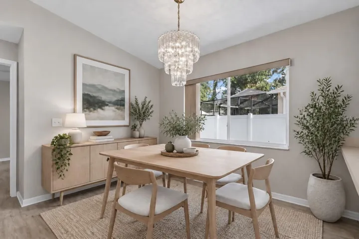 virtually staged dining room