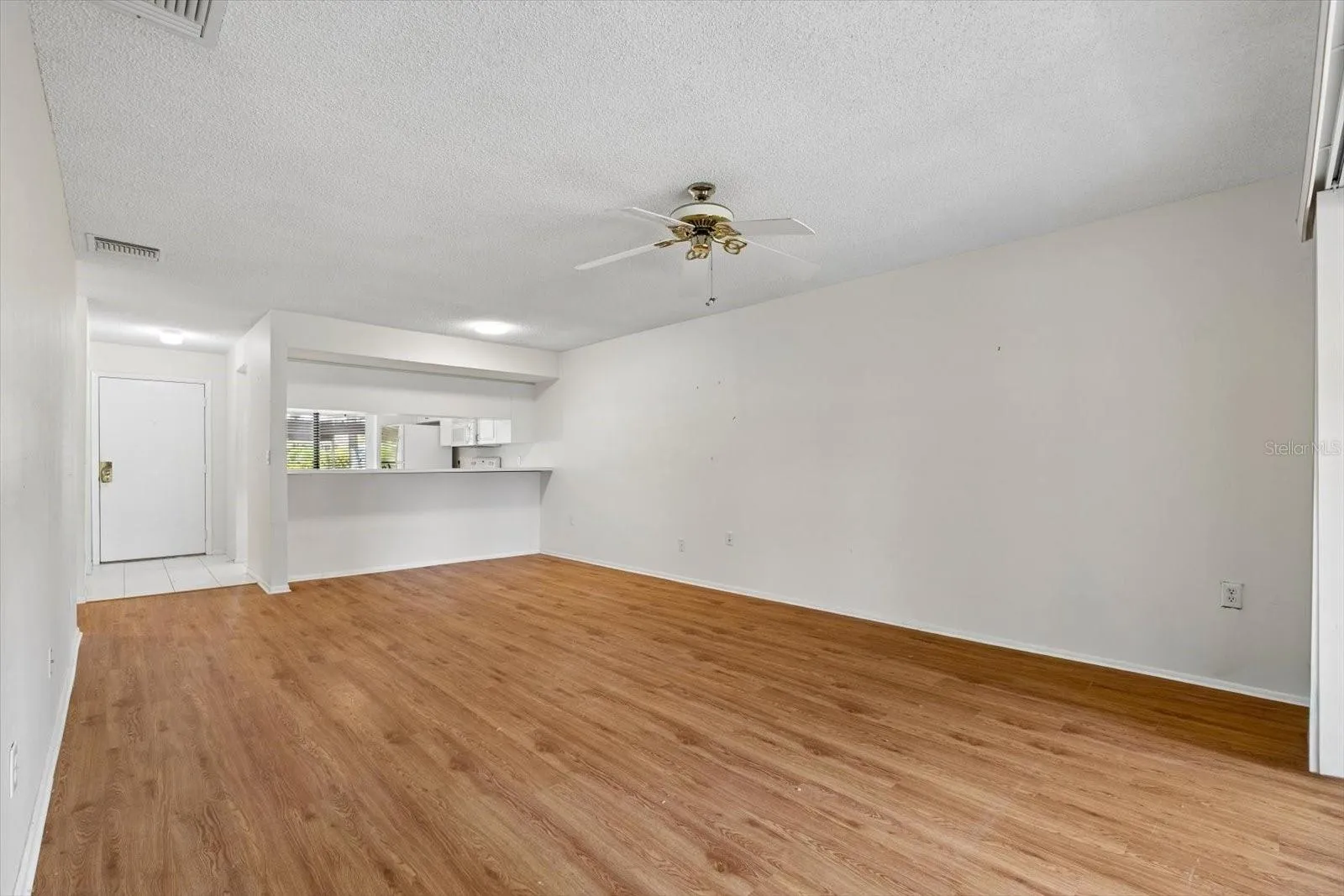 Living Room to Kitchen and Front Door