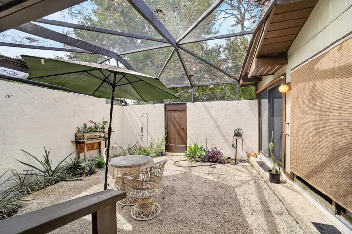 Back patio has screening