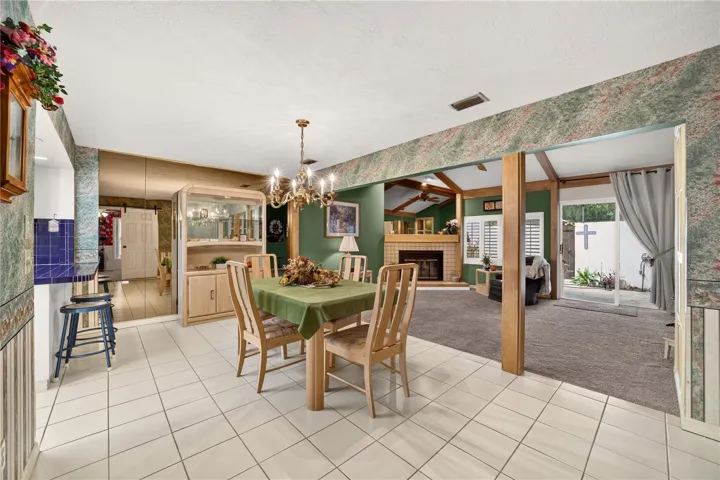 Dining room just off living room and kitchen