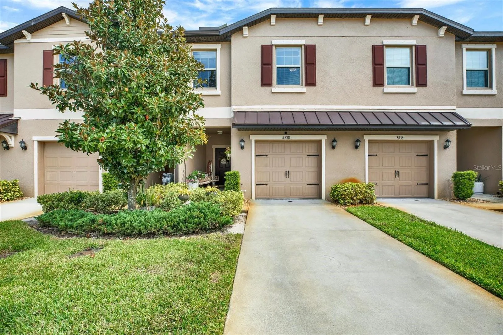 Front of 8538 Reedville St, a townhome in Ventana at Waters Edge