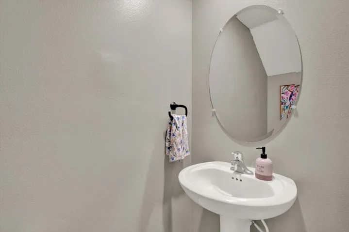First floor Half bath with pedestal sink