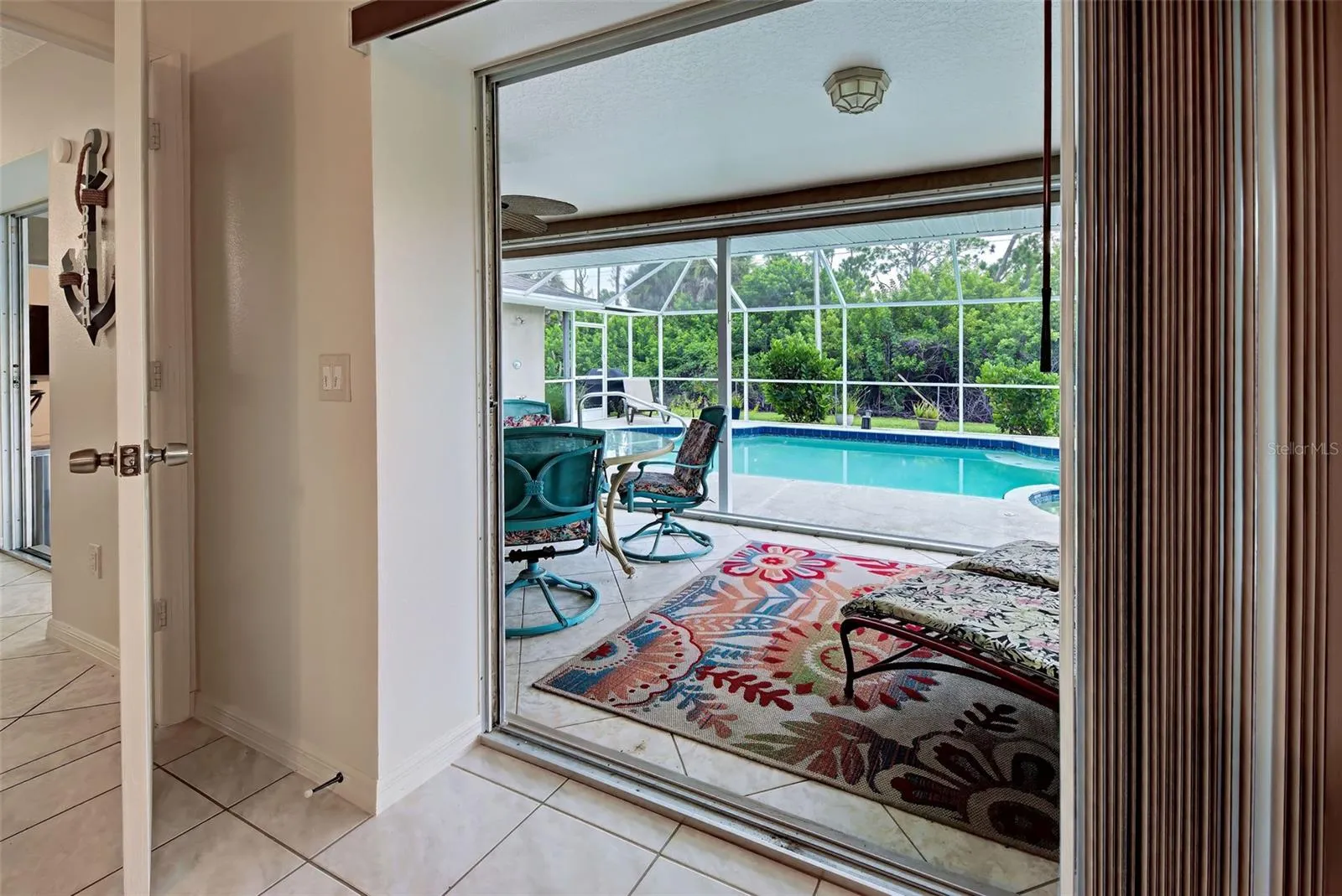 Pocket Slider from the Primary bedroom to the lanai