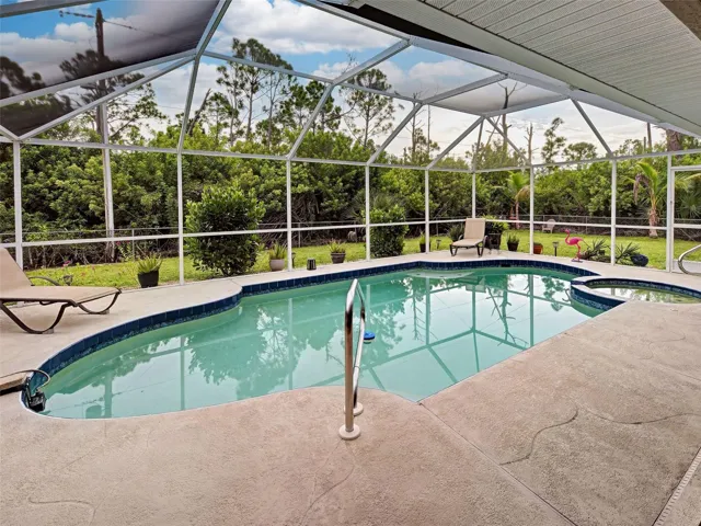Heated pool and the pool has been recently refinished.