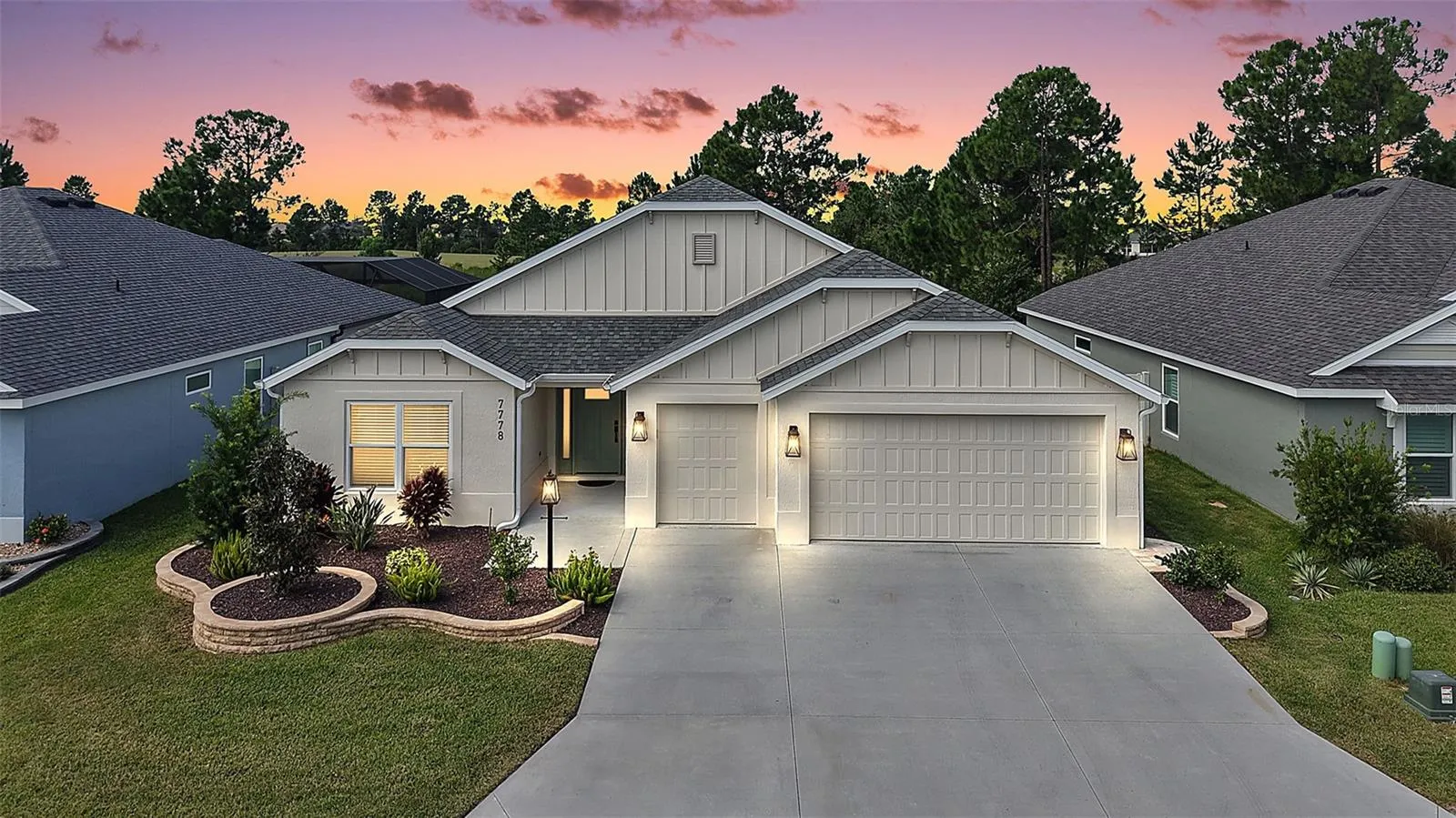 Twilight Front Elevation