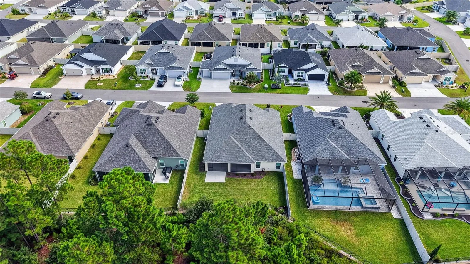 Aerial Rear Elevation with with Fully Fenced Yard and ROOM FOR a POOL!