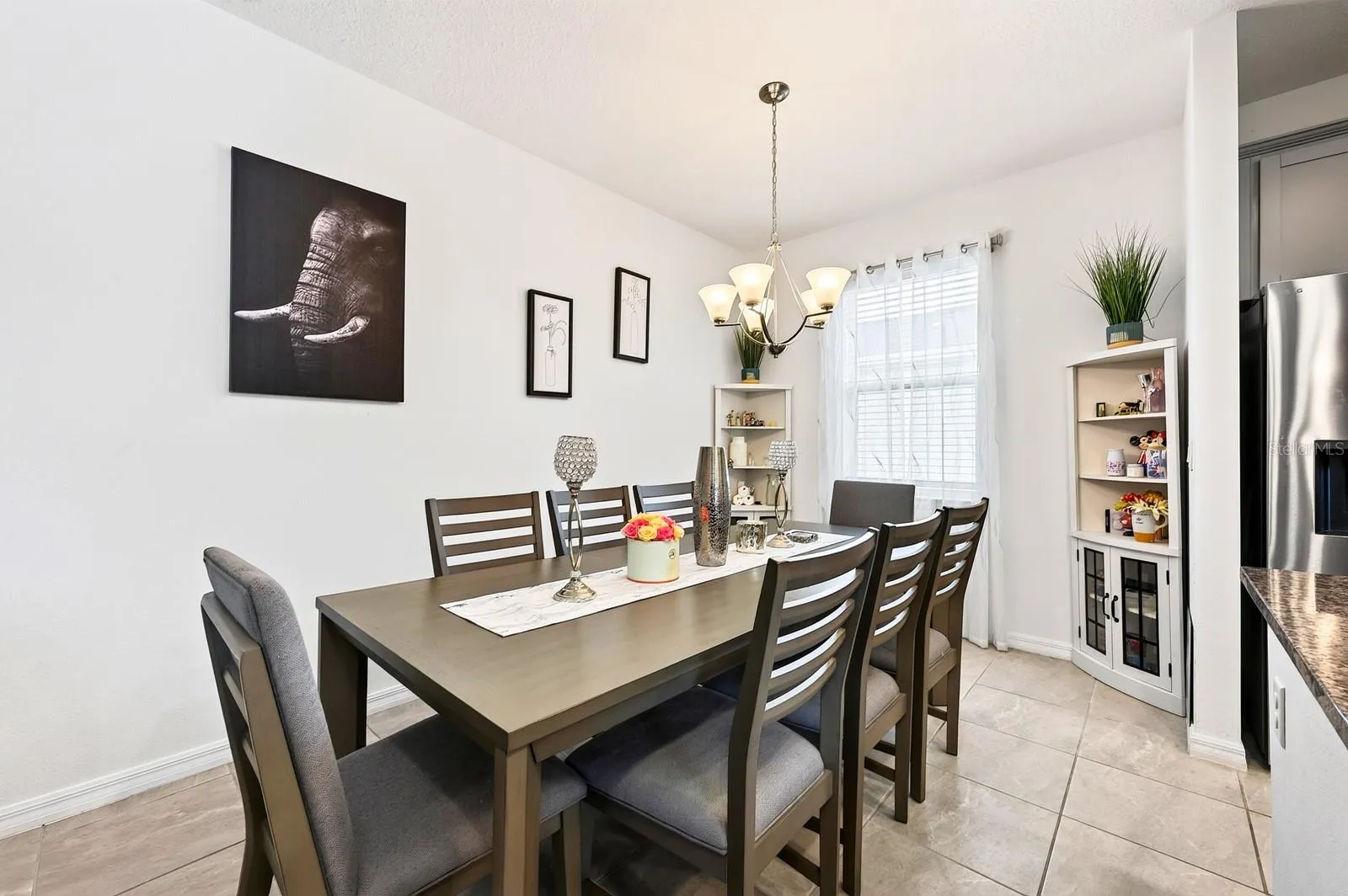 The inviting Dining Room is ideal for everyday dining or holiday gatherings.