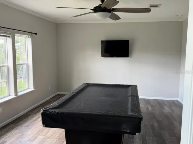 Game room with pool table