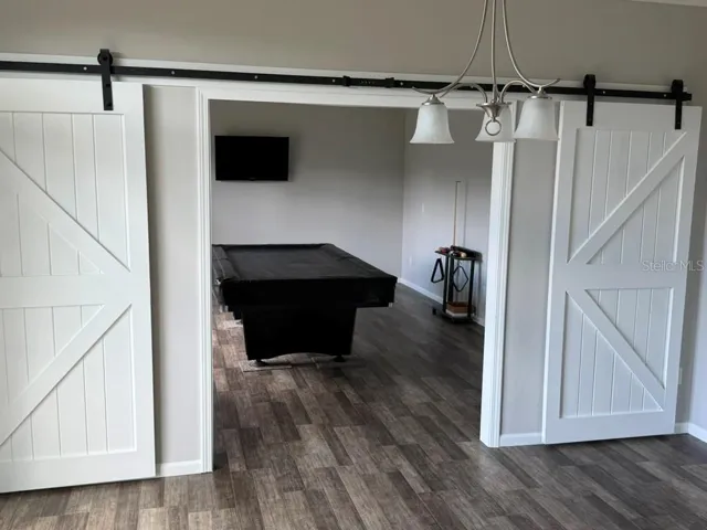 Barn doors to game room
