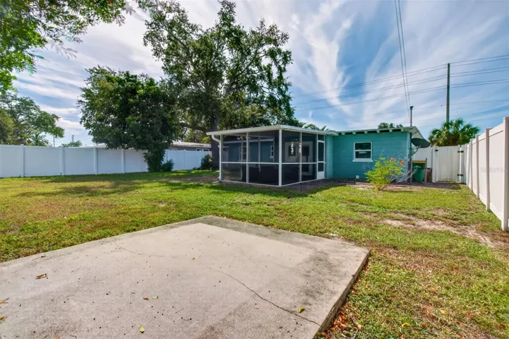 Large, fenced in backyard